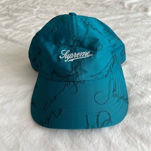 Supreme script logo hat in blue NWT